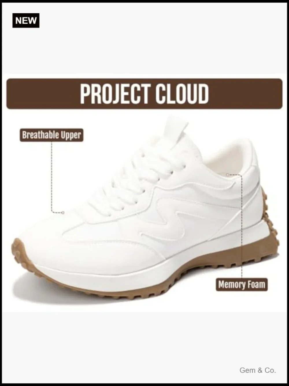 Fashion Sneakers Memory Foam Non-Slip Lightweight Lace-Up Casual Walking Shoes